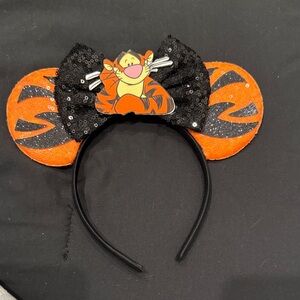 Tigger Inspired Sequin Headband with Orange and Black Ears